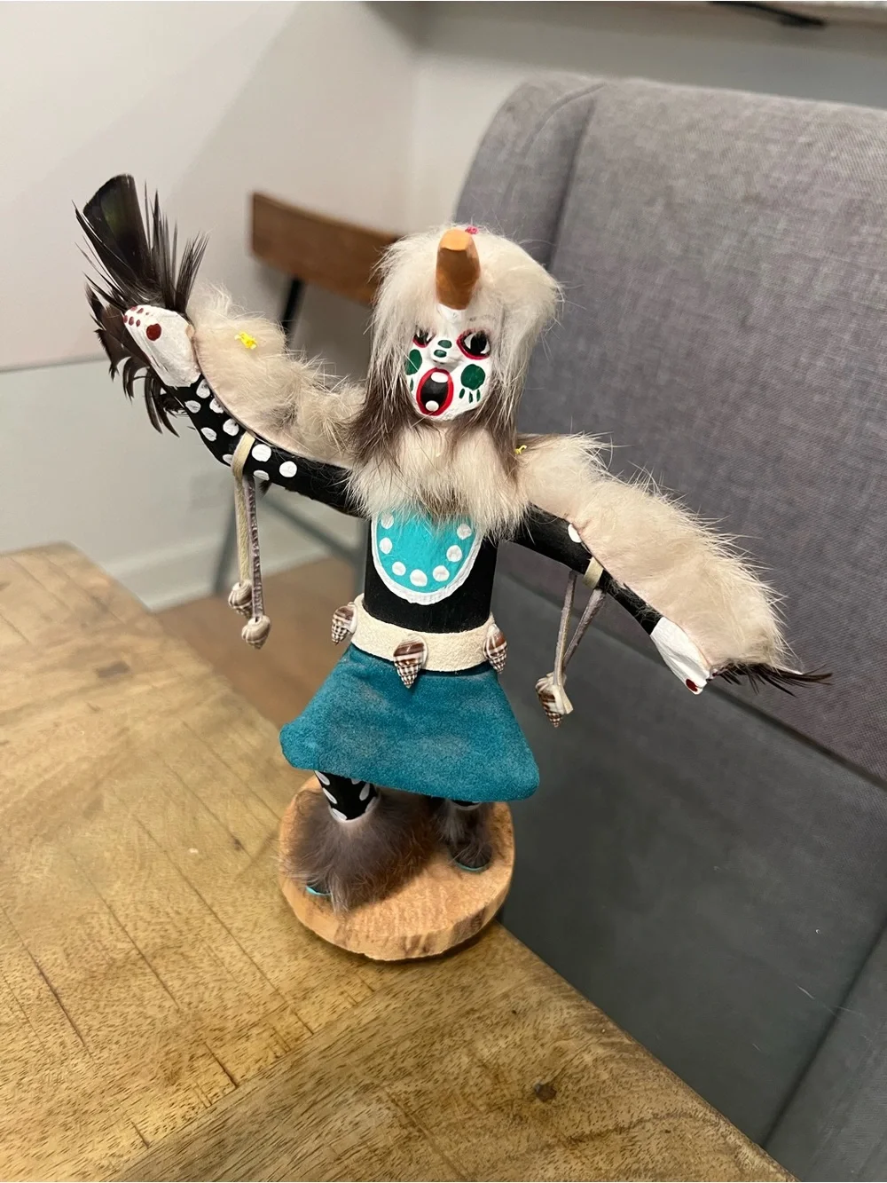 Vintage signed Authentic Native American Kachina Doll - White Buffalo Dancer